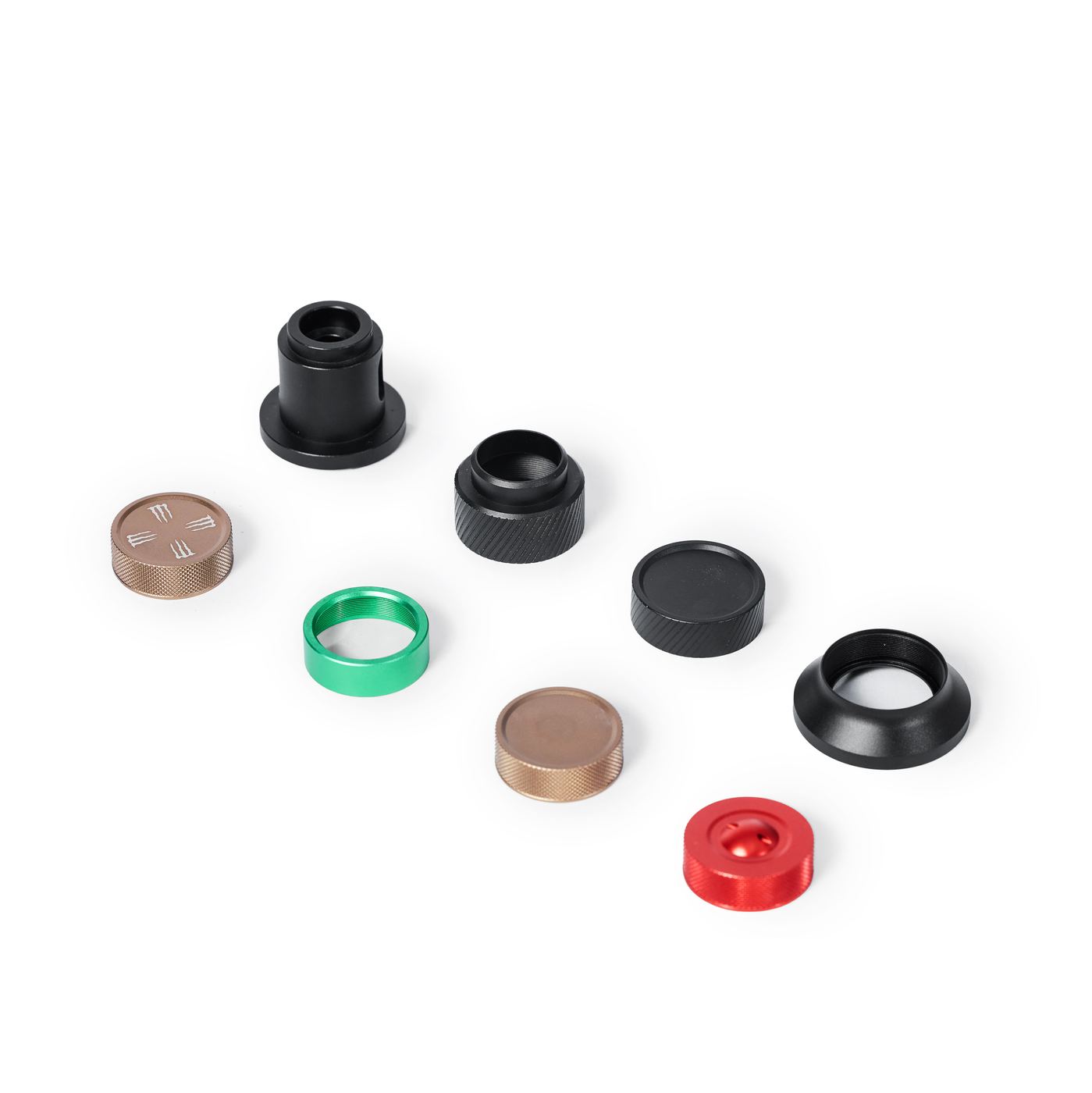 Anodized caps and knobs